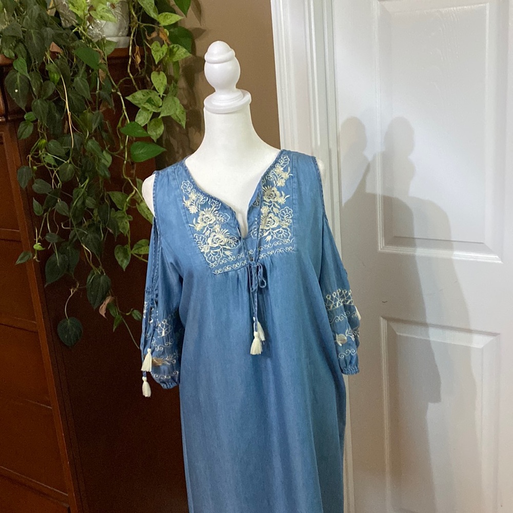 Paparazzi brand blue drop sleeve dress Size L
